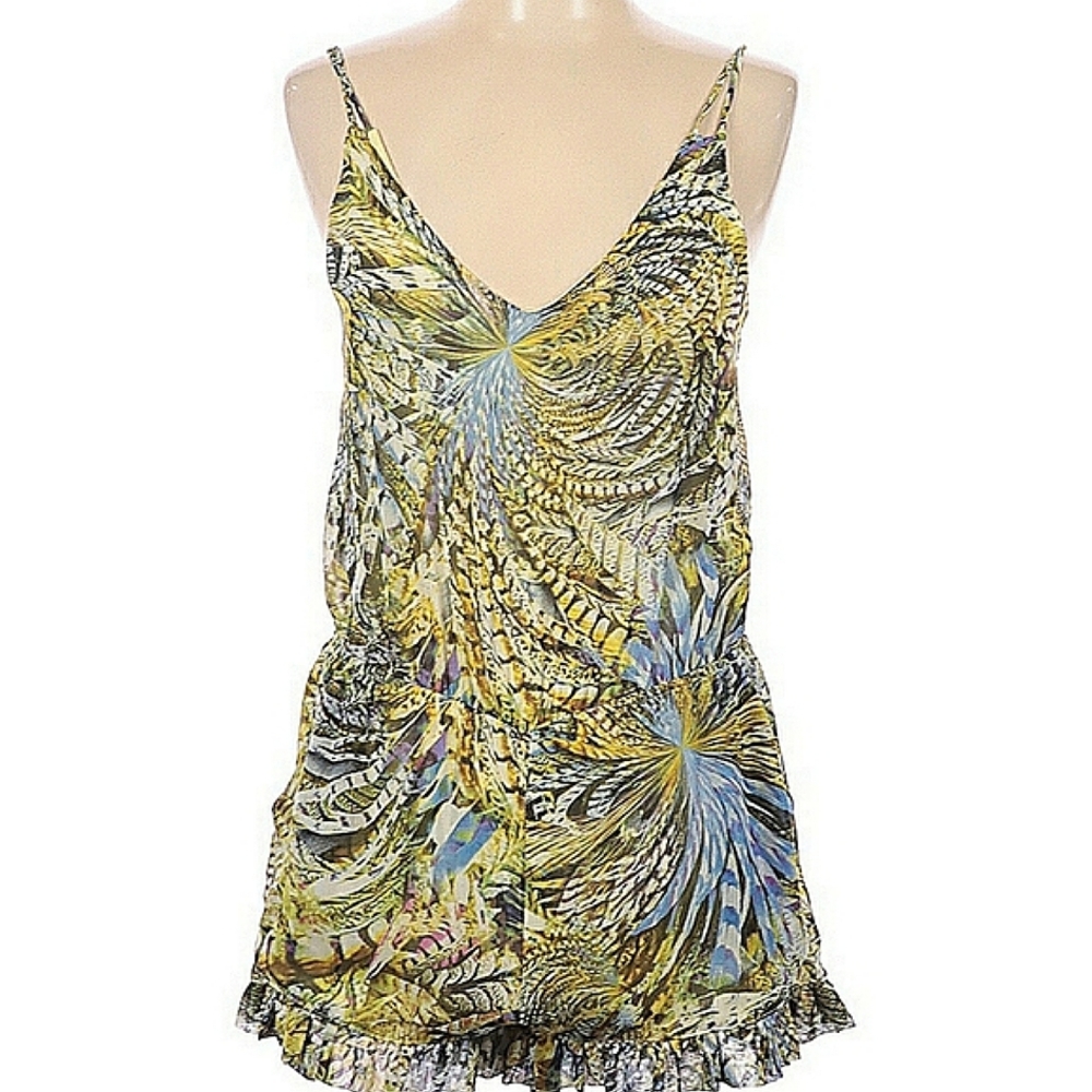 Tyche Yellow/Blue/Black Pattern Romper